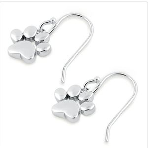 Sterling Silver Paw Print Earrings